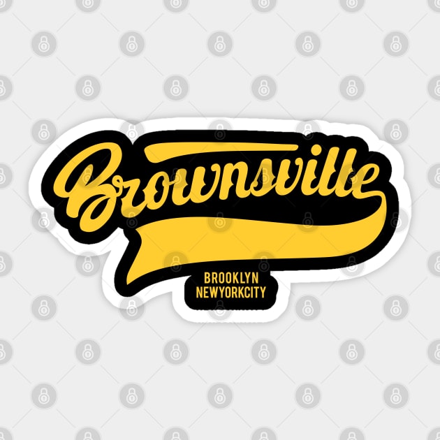 Brownsville New York Brooklyn - Brownsville  Brooklyn Schriftzug - Vintage Brownsville Logo Sticker by Boogosh